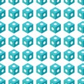 Seamless isometric pattern  vector illustration. Royalty Free Stock Photo
