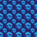 Isometric seamless pattern with optical illusion cubes