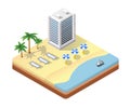 Isometric seascape beach