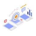 Isometric SEO Targets Composition