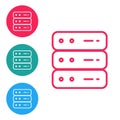 Isometric Server, Data, Web Hosting icon isolated on orange background. Silver square button. Vector Royalty Free Stock Photo