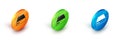 Isometric Server, Data, Web Hosting icon isolated on white background. Circle button. Vector Royalty Free Stock Photo