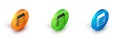 Isometric Server, Data, Web Hosting icon isolated on white background. Circle button. Vector Royalty Free Stock Photo