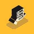 Isometric Server, Data, Web Hosting icon isolated on yellow background. Vector Illustration Royalty Free Stock Photo