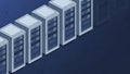 Isometric Server Racks in a Data Center Illustration Royalty Free Stock Photo