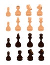 Isometric set of chess pieces Royalty Free Stock Photo