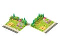 Isometric set children playground Royalty Free Stock Photo