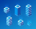 Isometric set of a computer device Royalty Free Stock Photo