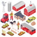 Isometric Farm Set Royalty Free Stock Photo