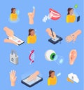 Biometric Recognition Icons Set