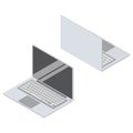 Isometric set laptop. 3d devices isolated on white background. Royalty Free Stock Photo