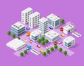 Isometric set of the modern city Royalty Free Stock Photo