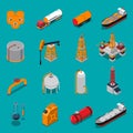 Oil And Gas Isometric Set Royalty Free Stock Photo