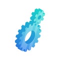 Isometric Setting icon, Option and Service Tools 3d symbol, Cog, Gears Sign Isolated on white background. Help options