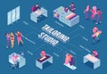 Isometric Sewing Studio Flowchart Royalty Free Stock Photo