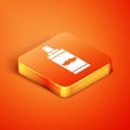 Isometric Shaving gel foam icon isolated on orange background. Shaving cream. Vector Illustration