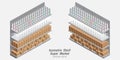 Isometric Shelf Supermarket Background. vector illustration