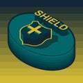 Isometric shield flat_Illustrator design