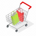Isometric shopping cart