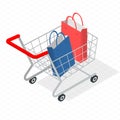 Isometric shopping cart