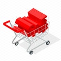 Isometric shopping cart