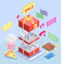 Isometric Shopping Sale Composition