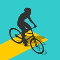 Isometric silhouette cyclist