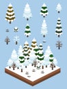 Isometric Simple Plants Set - Boreal Forest Winter