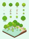 Isometric Simple Plants Set - Mangrove Forest Royalty Free Stock Photo