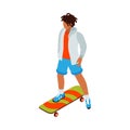 Isometric Skateboarder Illustration