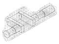 Isometric Sketch, applied to its sides, vintage engraving