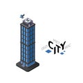 Isometric skyscraper icon, building city infographic element, vector illustration Royalty Free Stock Photo