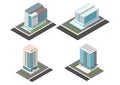 Isometric Skyscrapers offices building set Royalty Free Stock Photo