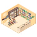 isometric small grocery store