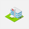 Isometric Small Hospital healty and medical center Royalty Free Stock Photo