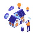 Isometric Smart Home Automation System and IoT Devices Royalty Free Stock Photo