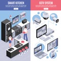 Isometric Smart Home Banner Set Royalty Free Stock Photo