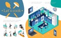 Isometric Smart Kitchen Infographic Concept