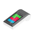 Isometric smart payment terminal with cash desk