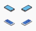 Isometric smarthphone icon illustrated in vector on white background