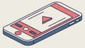 Isometric smartphone showing video player, ideal for digital media, vector design Generative AI Royalty Free Stock Photo