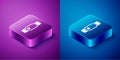 Isometric Smartwatch icon isolated on blue and purple background. Square button. Vector Royalty Free Stock Photo