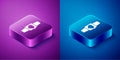 Isometric Smartwatch icon isolated on blue and purple background. Square button. Vector Royalty Free Stock Photo
