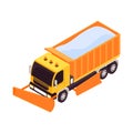 Isometric Snow Truck Composition