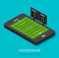 Isometric soccer online concept