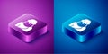 Isometric Socrates icon isolated on blue and purple background. Sokrat ancient greek Athenes ancient philosophy. Square