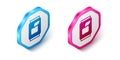 Isometric Soda can icon isolated on white background. Hexagon button. Vector Royalty Free Stock Photo