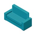 Isometric sofa, design game interior 3d icon