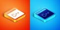 Isometric Software, web developer programming code icon isolated on orange and blue background. Javascript computer Royalty Free Stock Photo