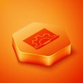 Isometric Software, web development, programming concept icon isolated on orange background. Programming language and Royalty Free Stock Photo